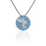 Gurdian Angel on Flower of Life Pendant with Enamel (large) Gurdian Angel on Flower of Life Pendant with Enamel (large)
