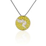 Gurdian Angel on Flower of Life Pendant with Enamel (large) Gurdian Angel on Flower of Life Pendant with Enamel (large)