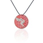 Gurdian Angel on Flower of Life Pendant with Enamel (large) Gurdian Angel on Flower of Life Pendant with Enamel (large)