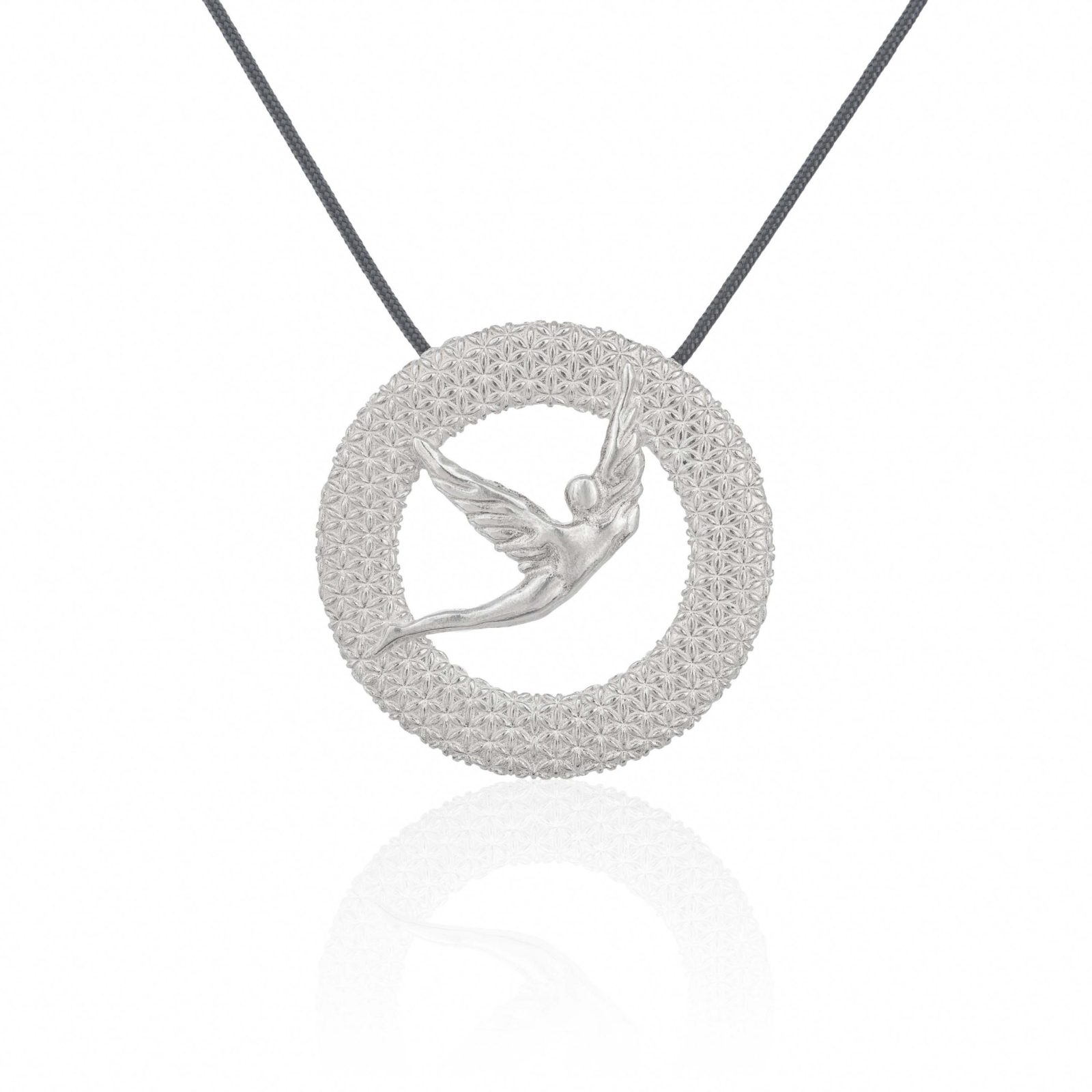 The Teacher Angel on Flower of Life Pendant (large)