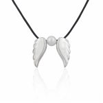Pair Of Angel Wings Plane Pendant (large) With Freshwater Pearl Pair Of Angel Wings Plane Pendant (large) With Freshwater Pearl