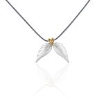 Pair Of Angel Wings Plane Pendant (small) With Bronze Heart Pair Of Angel Wings Plane Pendant (small) With Bronze Heart