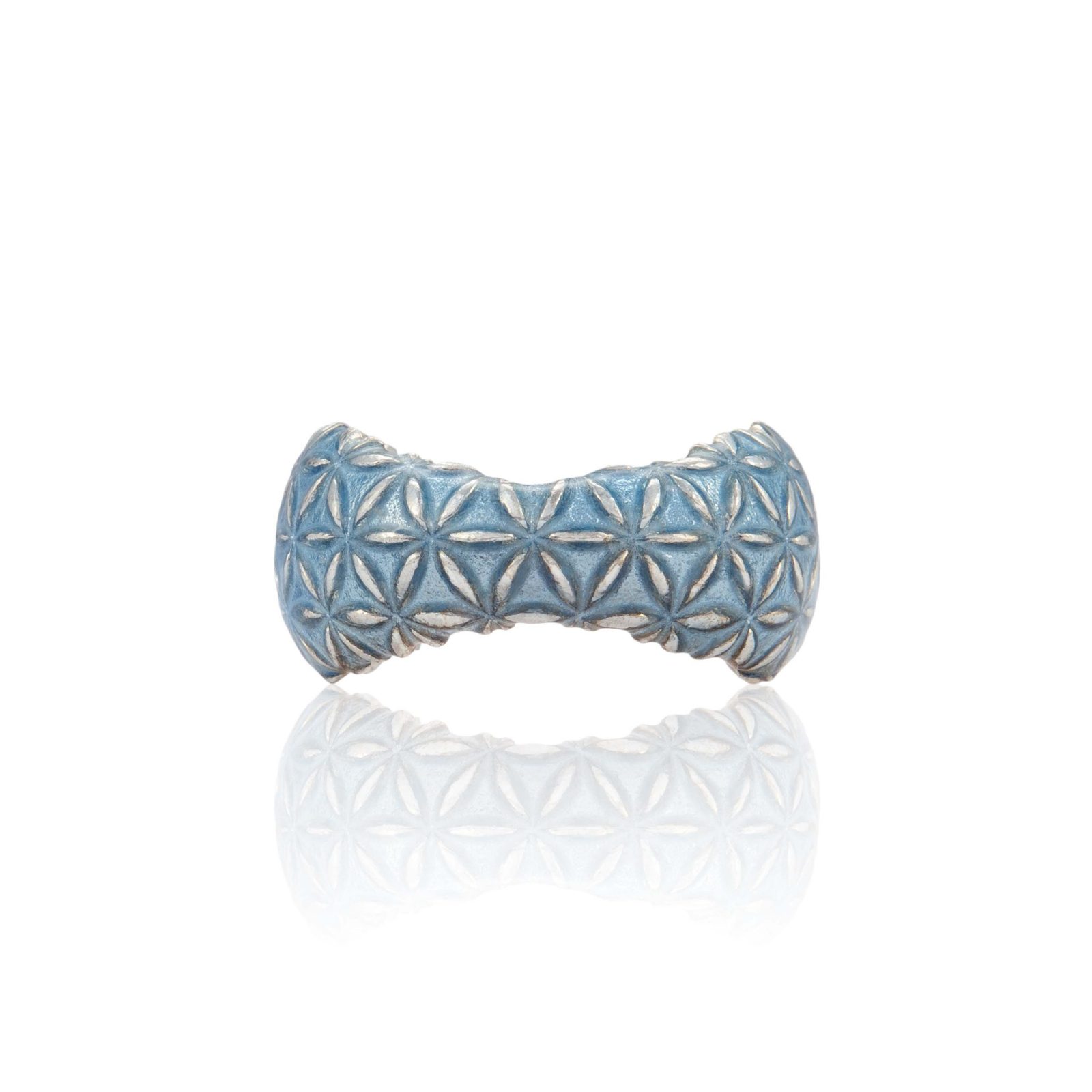 Blume Des Lebens Ring Mit Emaille (Breit)