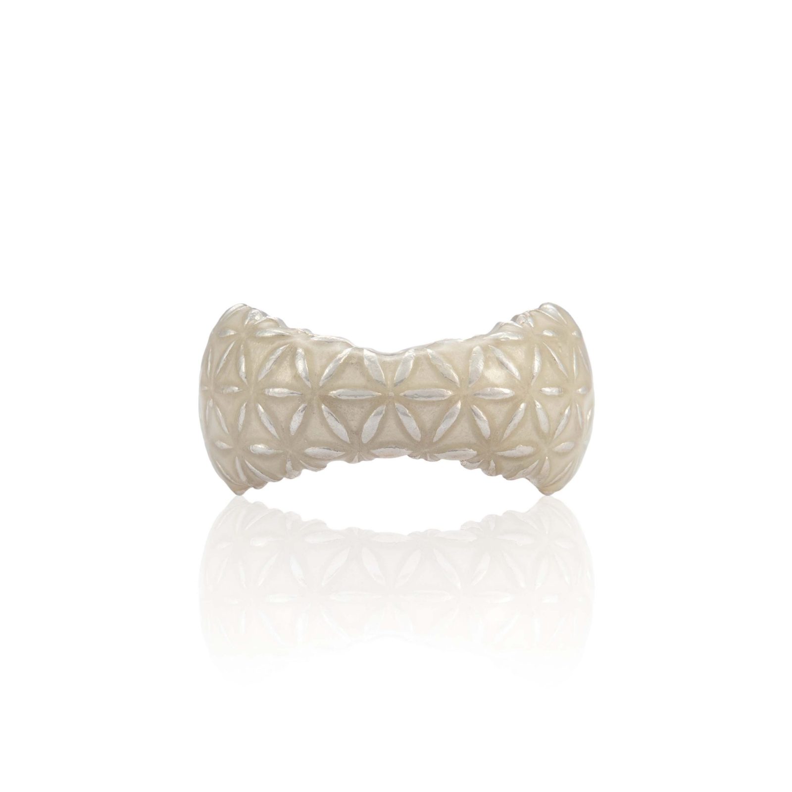 Blume Des Lebens Ring Mit Emaille (Breit)