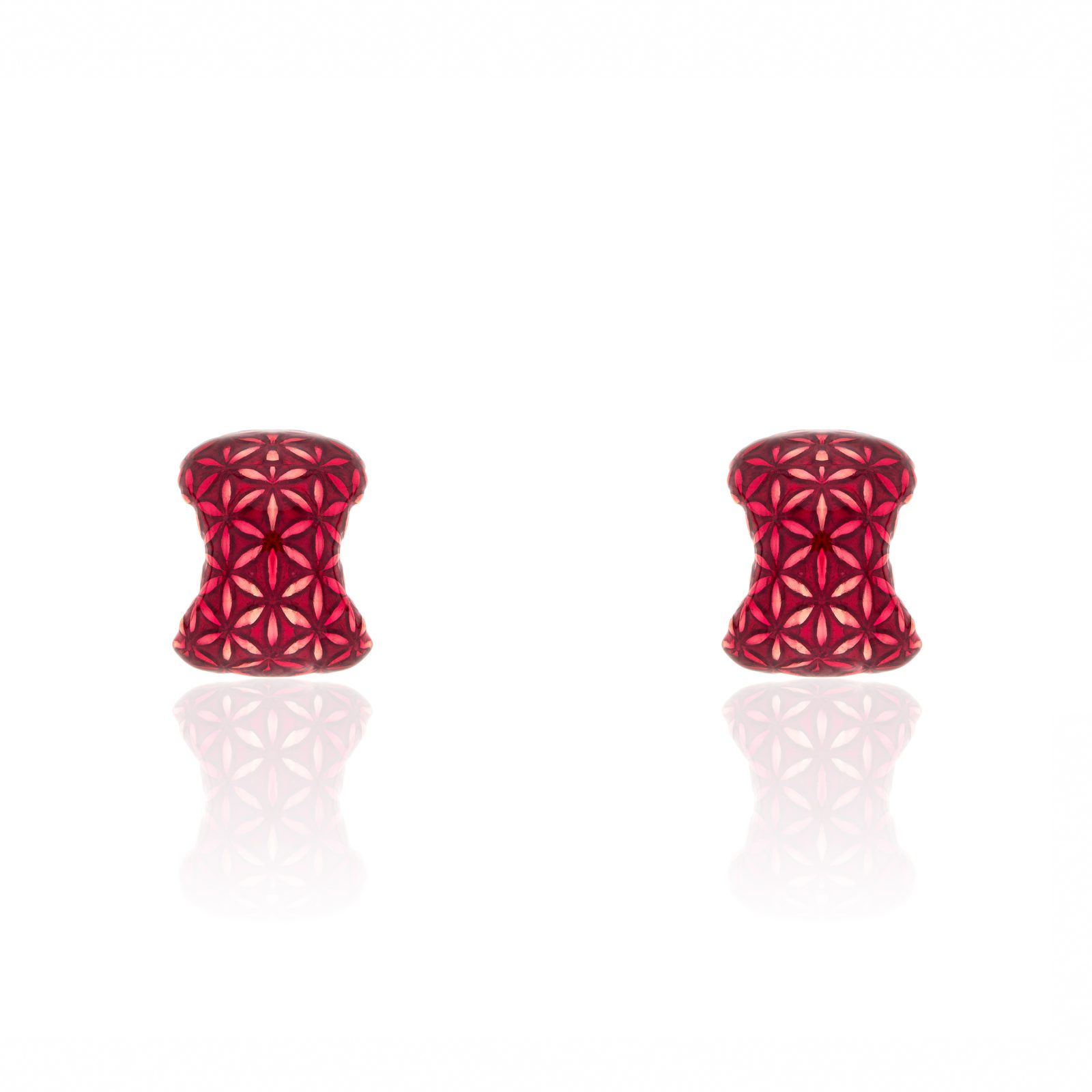 Flower Of Life Bronze Earrings With Enamel