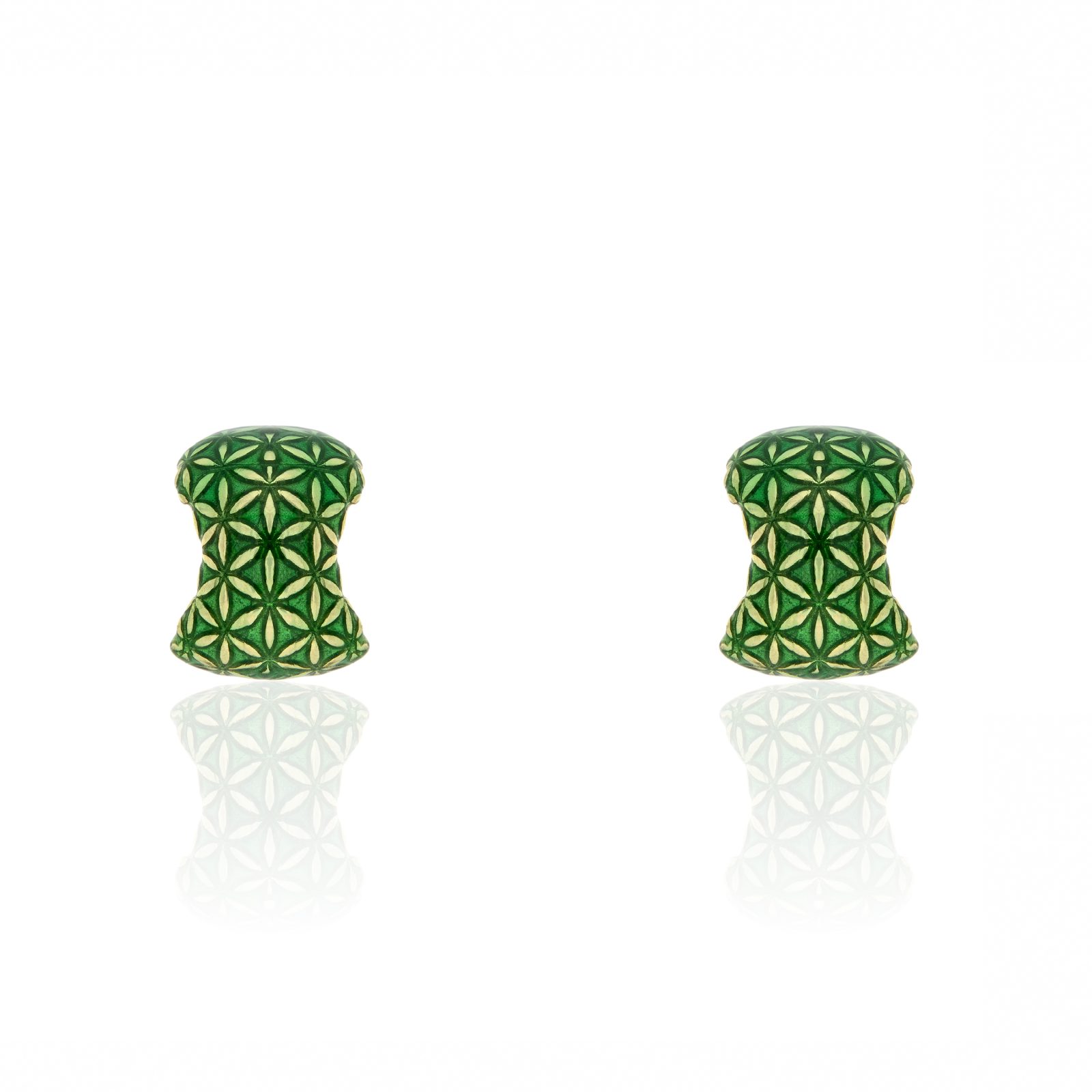 Flower Of Life Bronze Earrings With Enamel