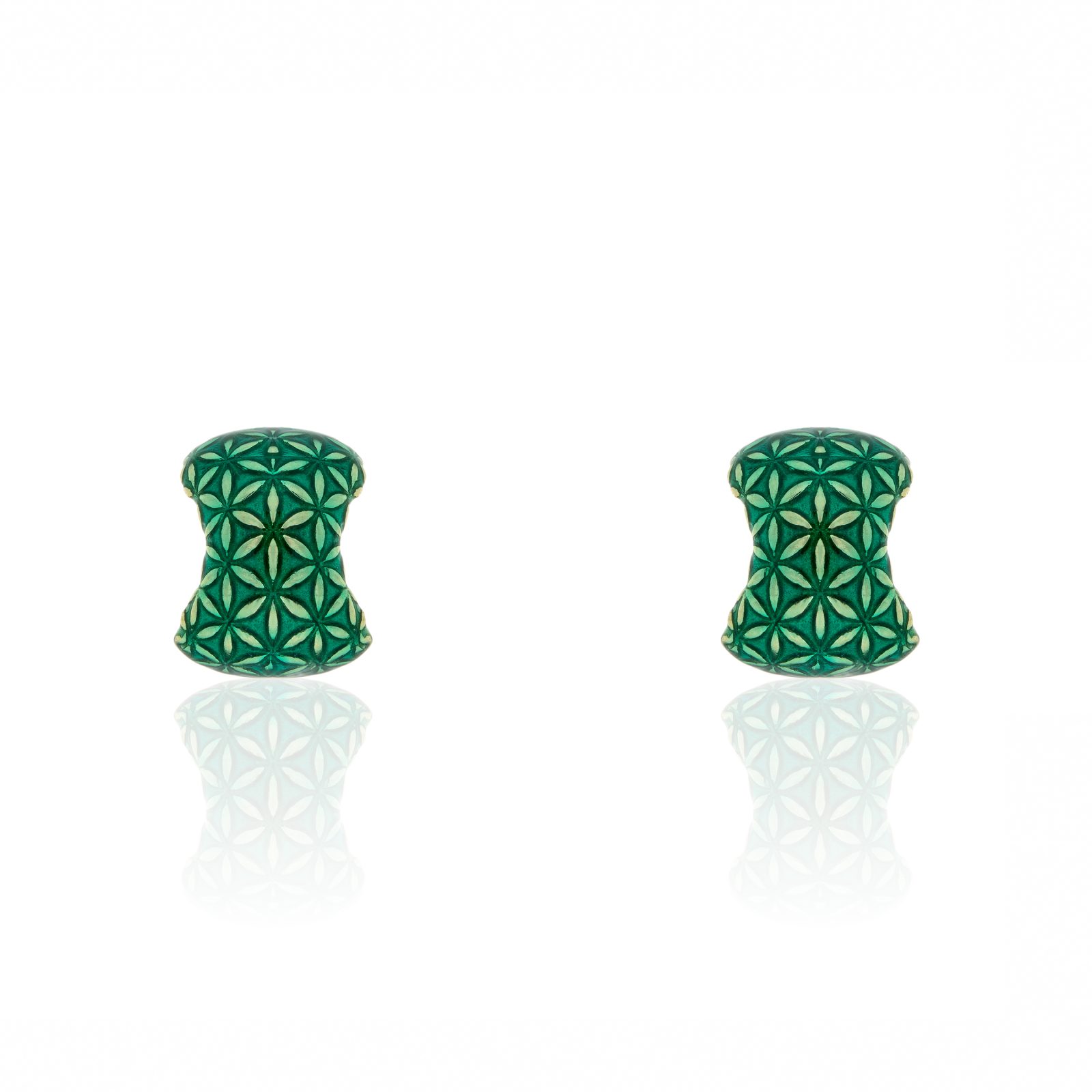 Flower Of Life Bronze Earrings With Enamel