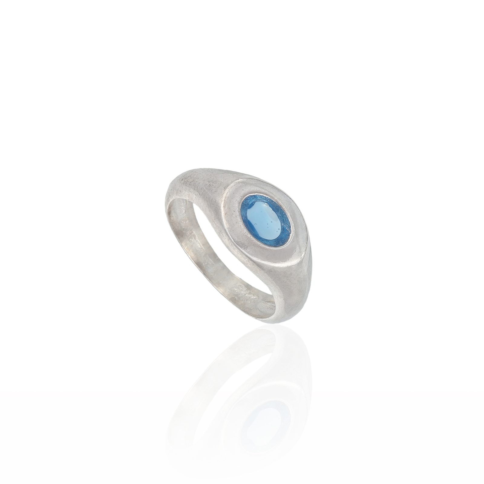 Oval Silver Ring With Enamel (small)