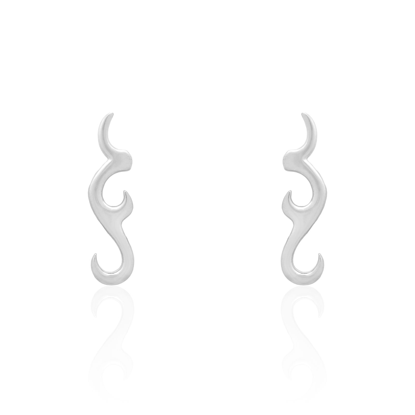 Natural Minimalist Form Silver Earrings