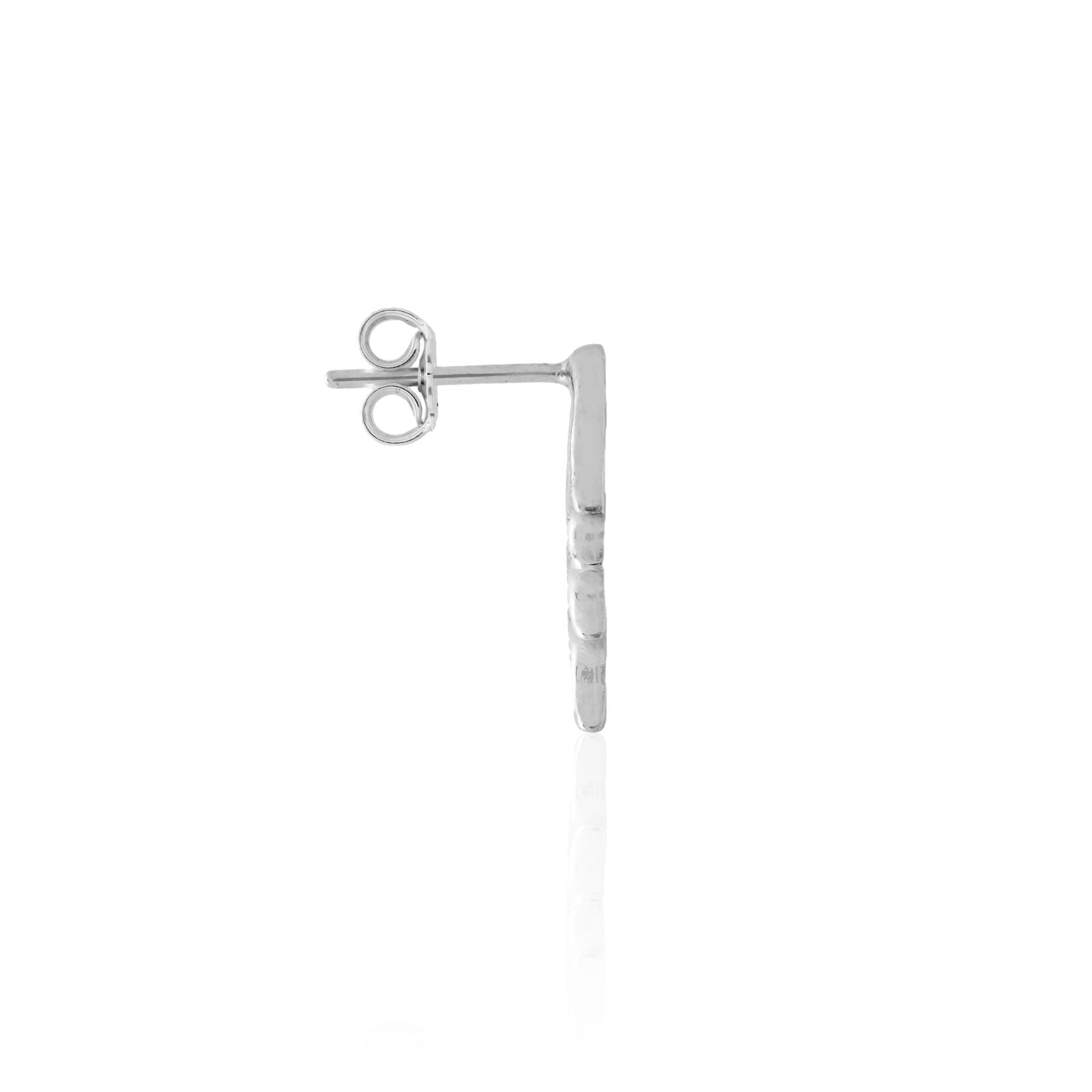 Natural Minimalist Form Heart Shape Silver Earrings With Enamel (small)