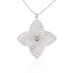 The Flower Silver Pendant with Moonstone The Flower Silver Pendant with Moonstone